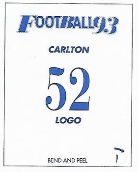 1993 Select AFL Stickers #52 Carlton Blues Back